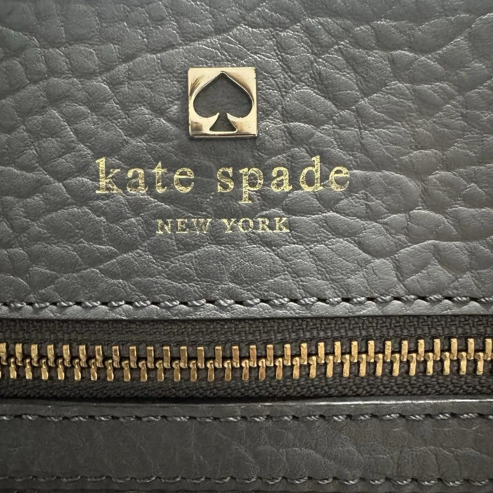 Kate Spade New York Gray Leather Satchel Crossbody Bag Perforated Purse